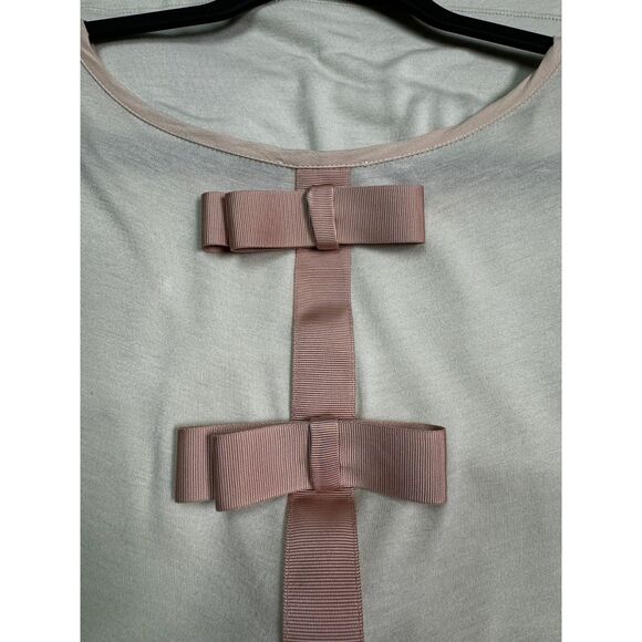 FENDI Silk Blend Bow Back Short Sleeve Tee, Ivory/Pink, Sz 44 (L-XL) - Picture 6 of 11